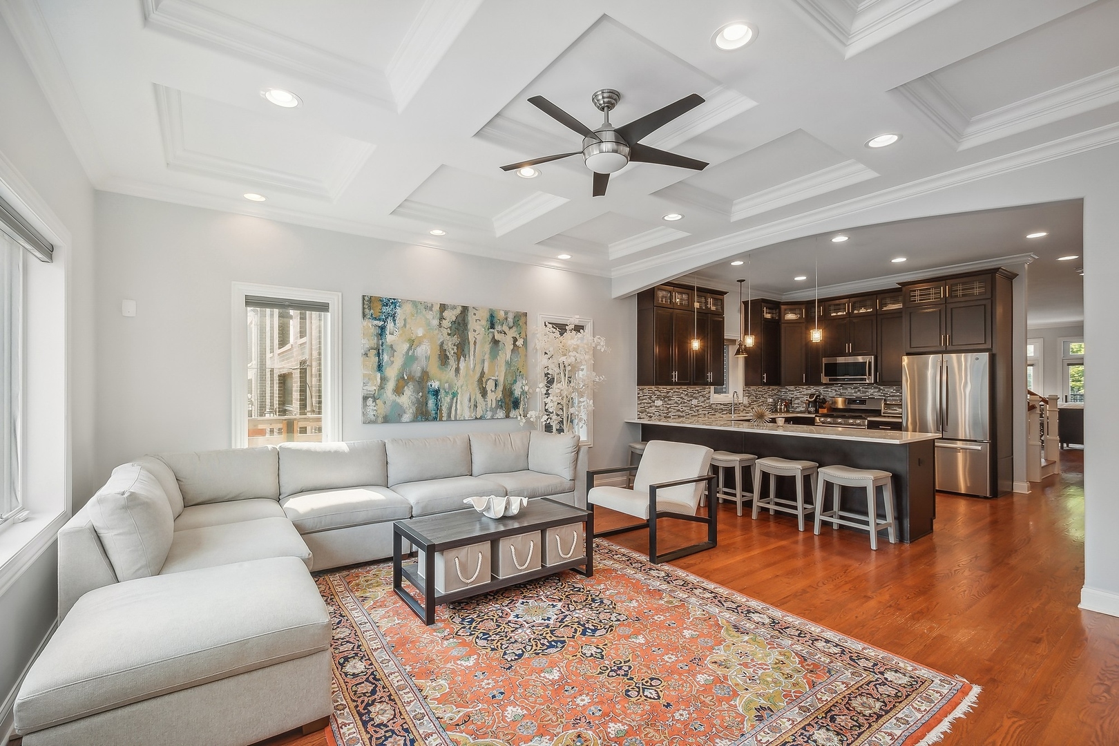 3301 South Racine Avenue Chicago, IL 60608 - Photo 9 of 32 a living room with furniture and wooden floor