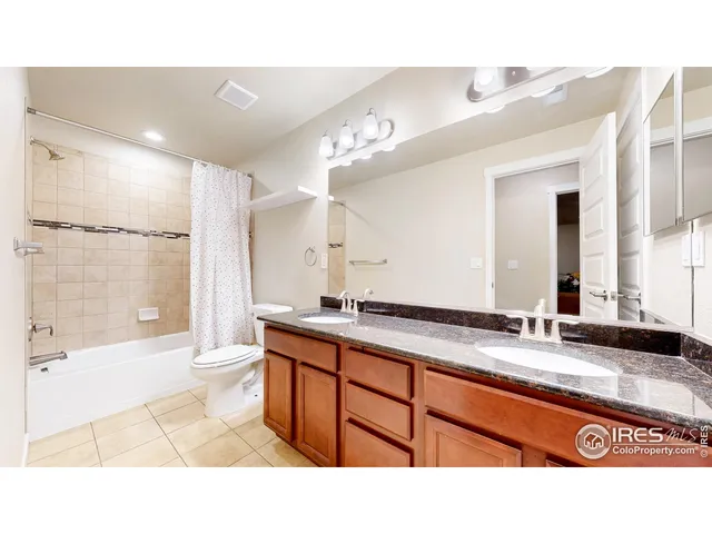 a bathroom with a sink a toilet a large mirror and shower