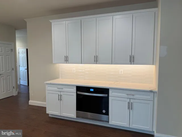 a view of small space with racks on the wall