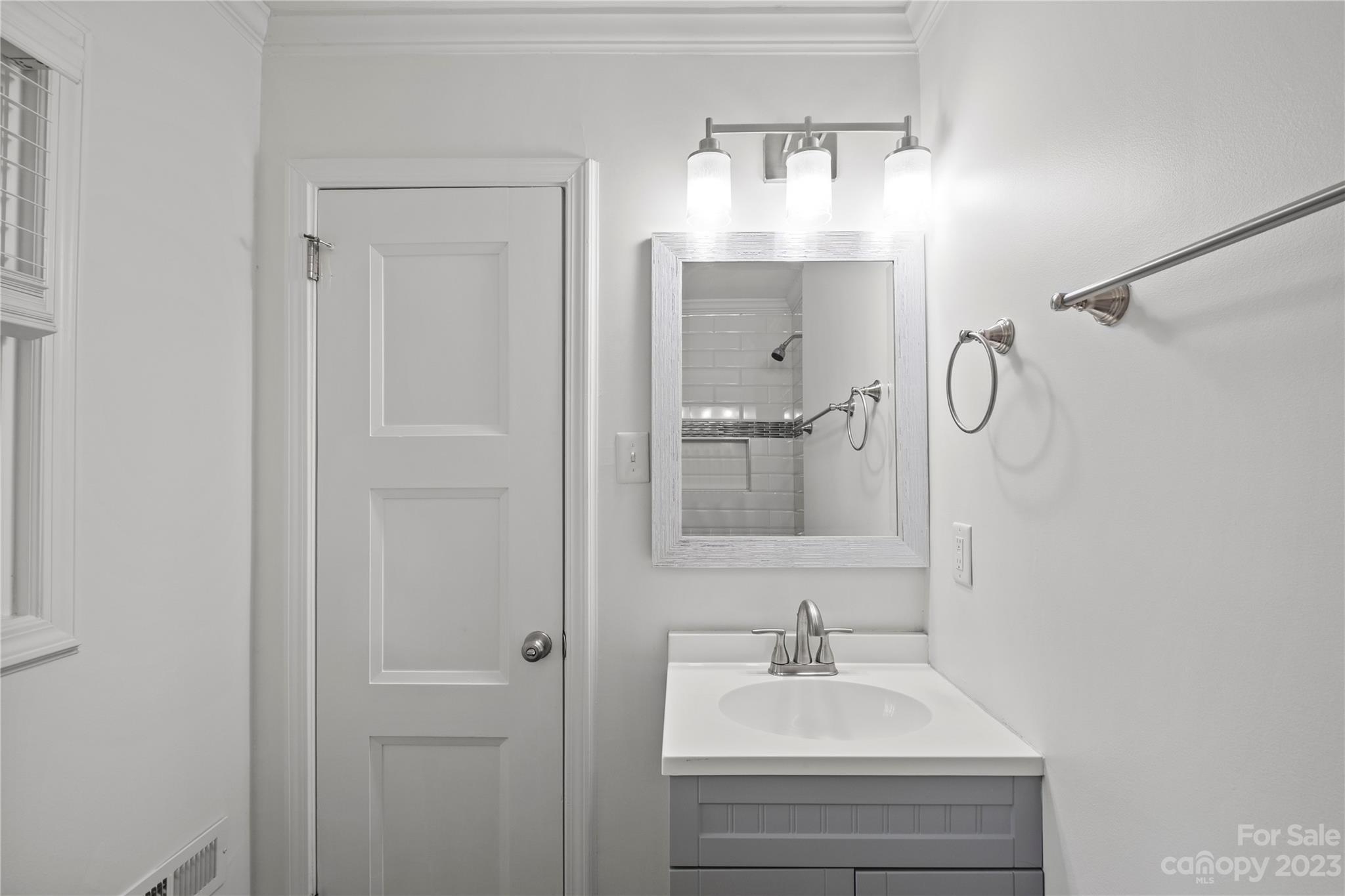 3522 Enfield Road Charlotte, NC 28205 - Photo 15 of 32 a bathroom with a sink vanity and a mirror