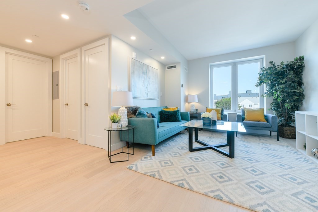 932 Broadway, Unit 212 Chelsea, MA 02150 - Photo 27 of 35 a living room with furniture and a potted plant