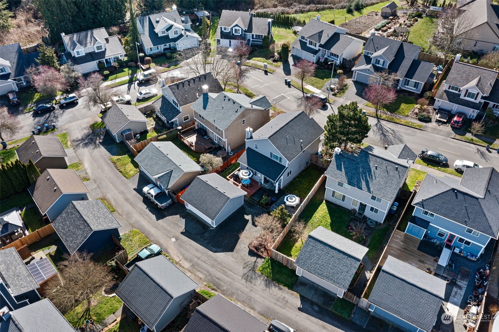16887 Copper Mountain Road Southeast Monroe, WA 98272 - Photo 32 of 34 an aerial view of residential houses with outdoor space
