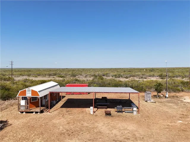 an outdoor view with patio
