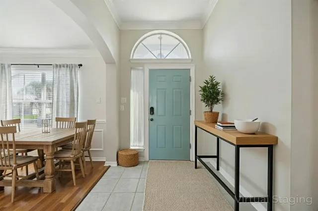 a view of a livingroom with furniture and window