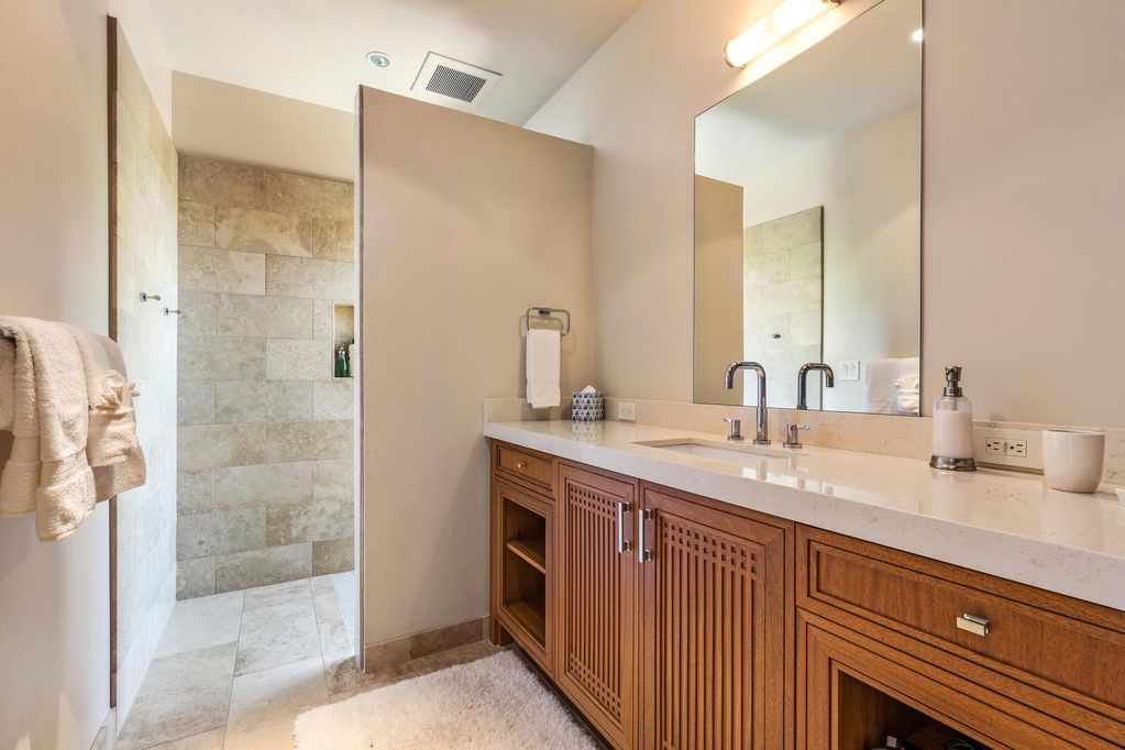 62-3908 Kaunaoa Iki Road Kamuela, HI 96743 - Photo 17 of 21 a bathroom with a granite countertop sink mirror and double