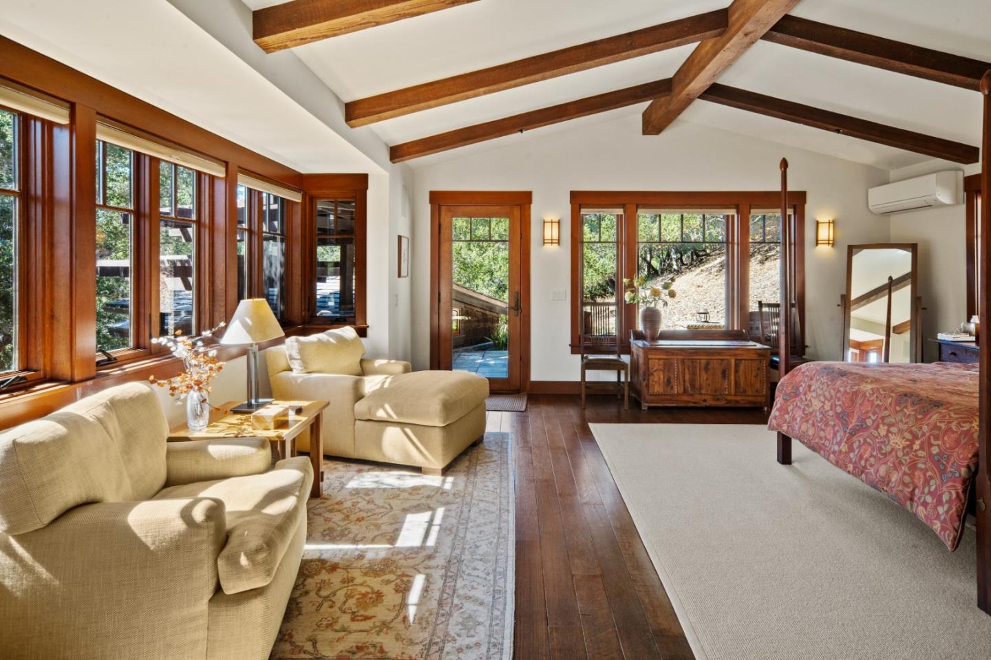 43 Rancho San Carlos Road Carmel, CA 93923 - Photo 26 of 51 a bedroom with furniture and large windows