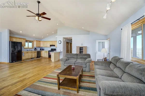a living room with furniture