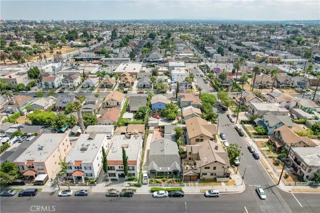 an aerial view of a city
