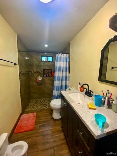 5910 Alpine Avenue Mission, TX 78574 - Photo 10 of 15 a bathroom with a granite countertop sink a toilet a mirror and shower