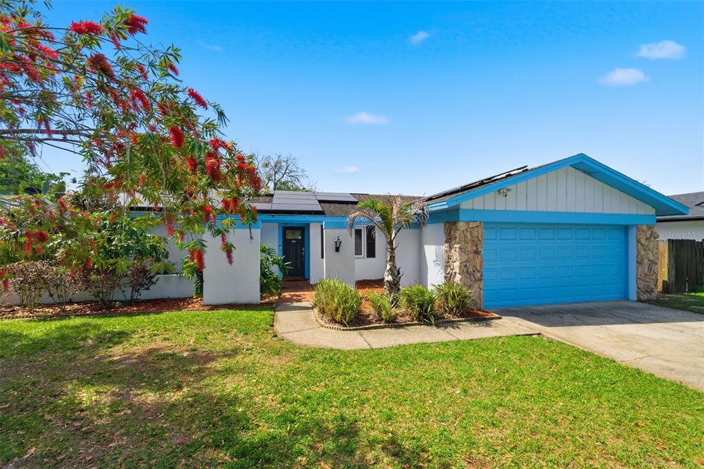 2816 Rustic Oaks Drive Palm Harbor, FL 34684 - Photo 1 of 70 a front view of a house with a garden and yard
