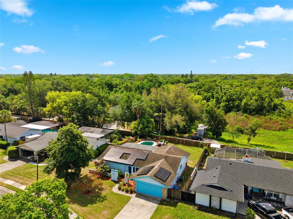 2816 Rustic Oaks Drive Palm Harbor, FL 34684 - Photo 57 of 70 an aerial view of a house with a garden