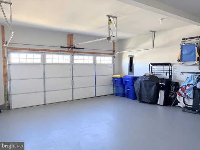 a view of a garage with furniture