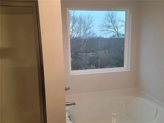 a bathroom with a window