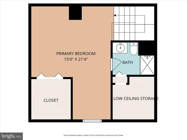 a view of an empty room with closet and a window