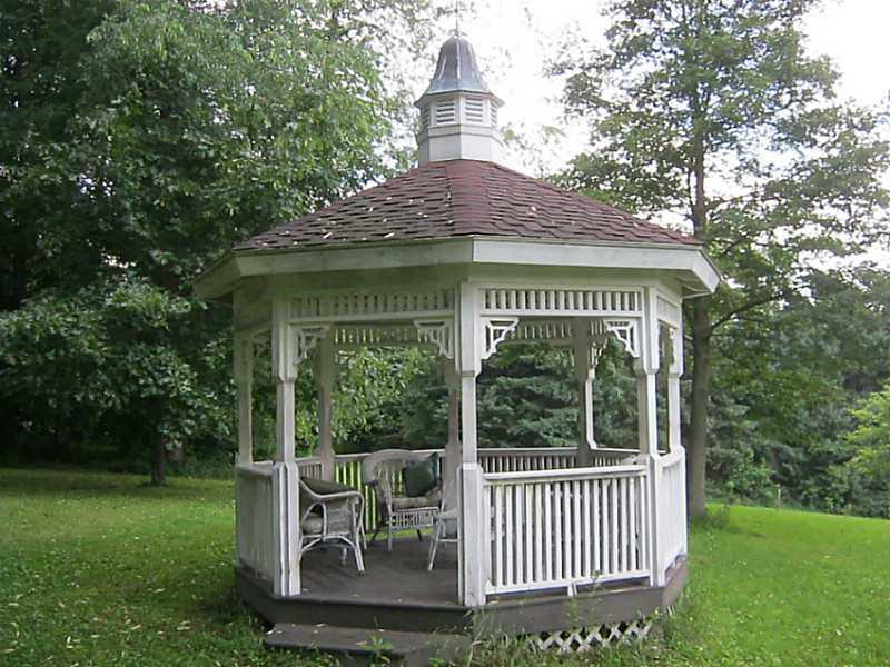 Exterior Back. Gazebo.
