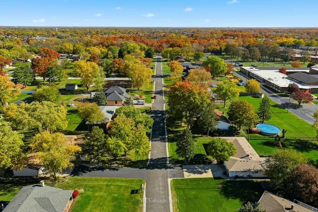an aerial view of multiple house