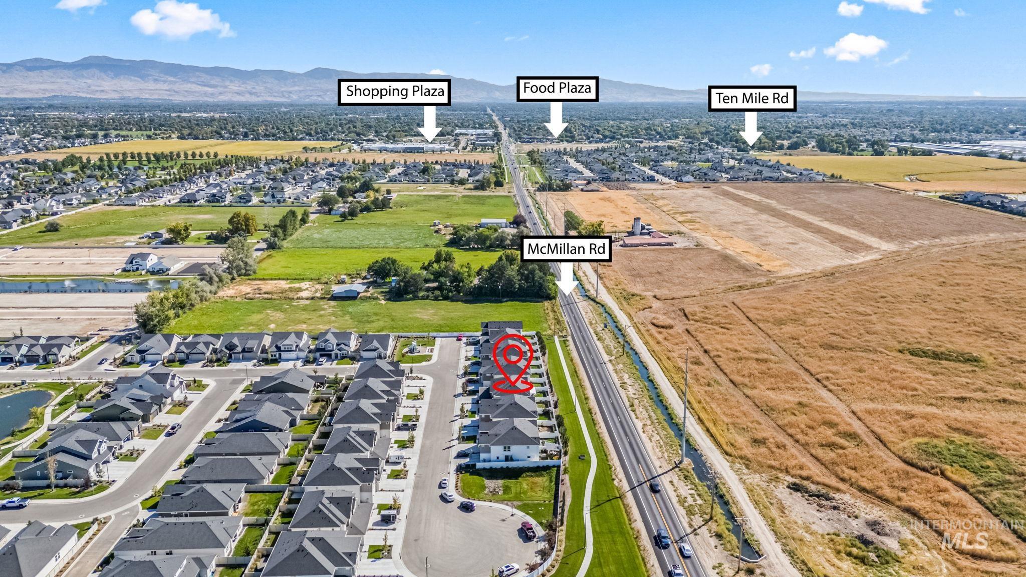 4637 West Riva Capri Street Meridian, ID 83646 - Photo 46 of 48 Aerial perspective of suburban area with a mountainous background