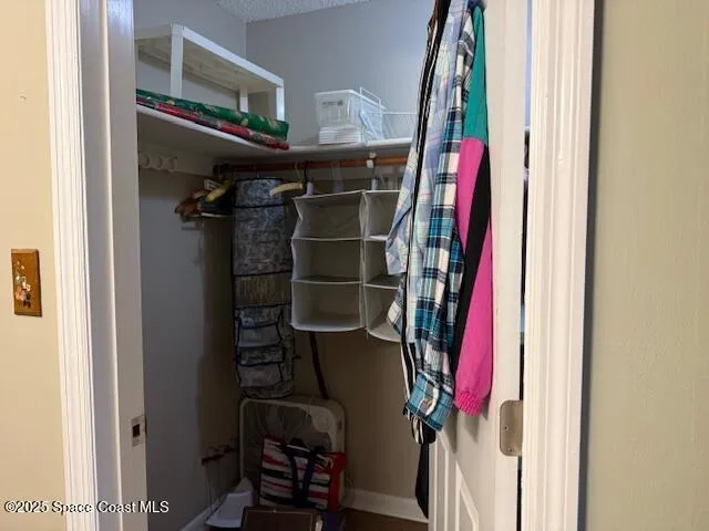 a close view of a closet