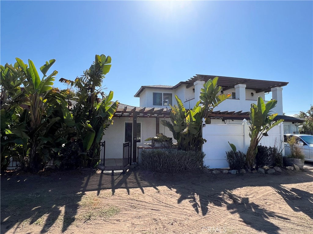 a view of a house with a patio