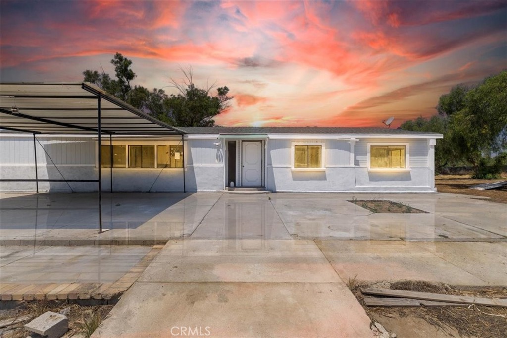 a view of a house with a patio