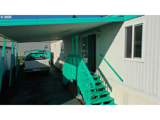 a aerial view of a house with a garden