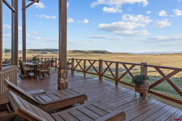 a outdoor view with a sitting space