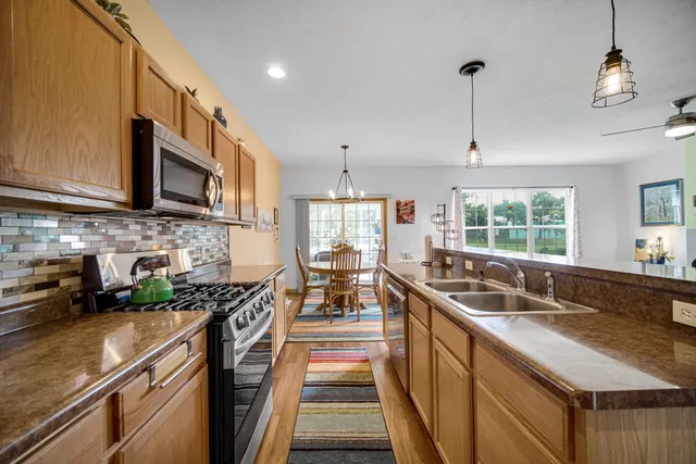 a kitchen with lots of counter top space