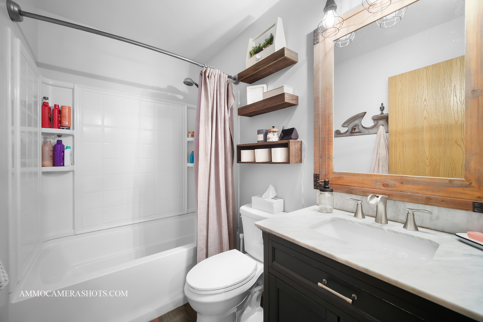 617 Kennedy Street Waterman, IL 60556 - Photo 18 of 32 a bathroom with a granite countertop sink toilet and shower