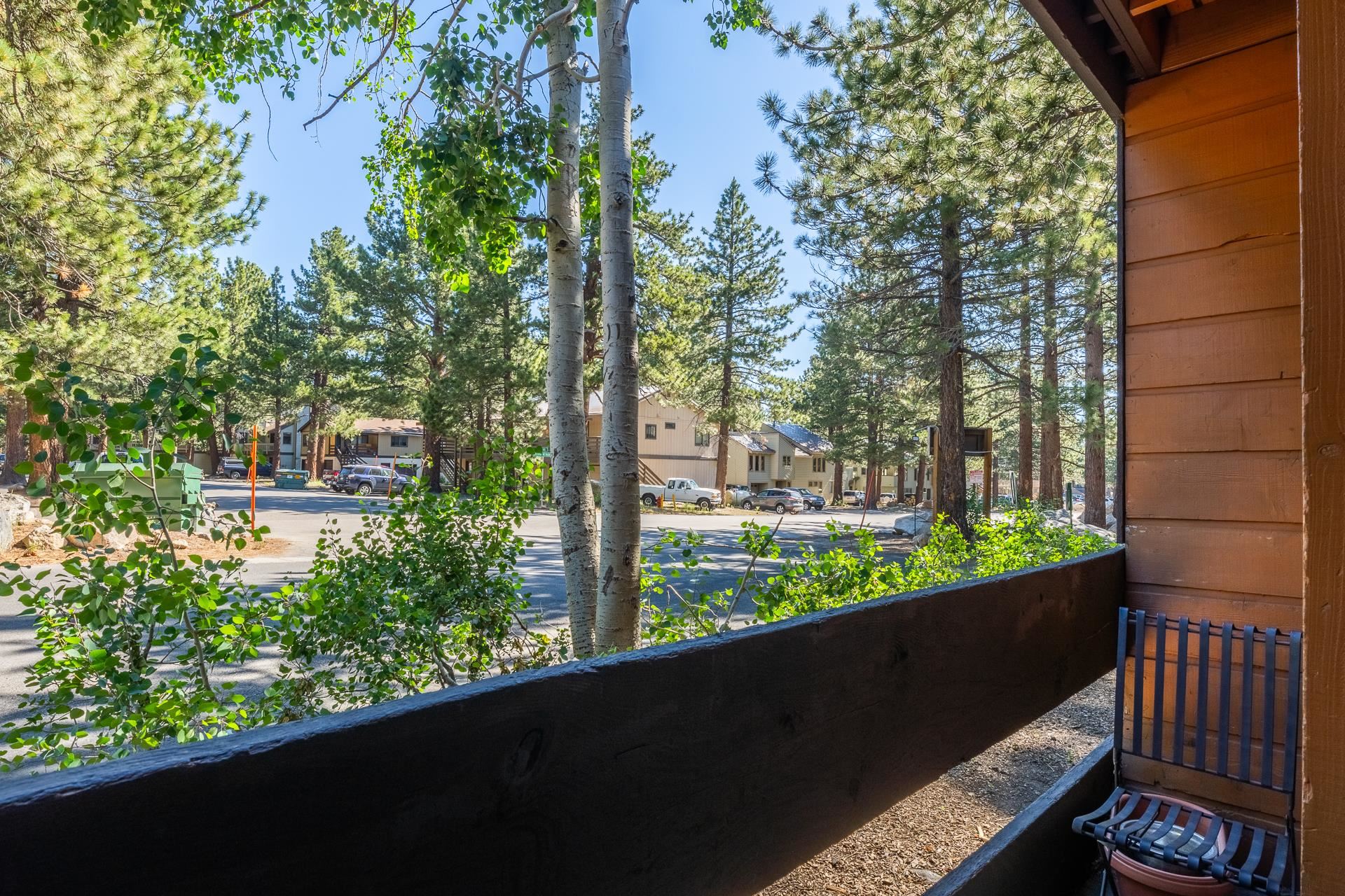 2499 Sierra Nevada Road, Unit R2 Mammoth Lakes, CA 93546 - Photo 21 of 28 a view of a porch with furniture and a yard