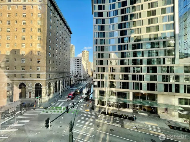 a view of a building with the street