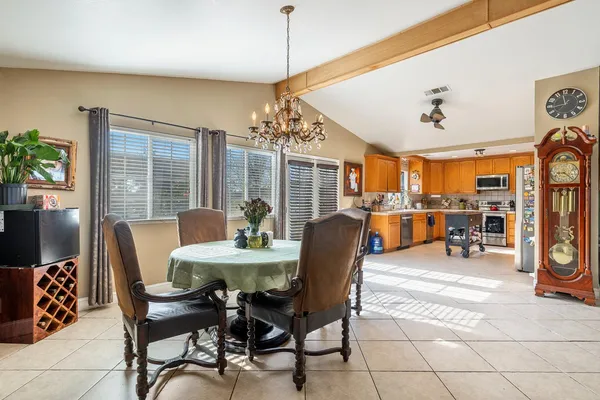 a view of a livingroom and dining room