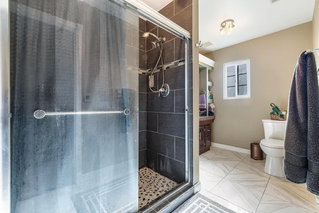 a bathroom with a shower