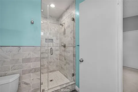 a bathroom with a shower