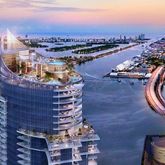 a view of a city with ocean