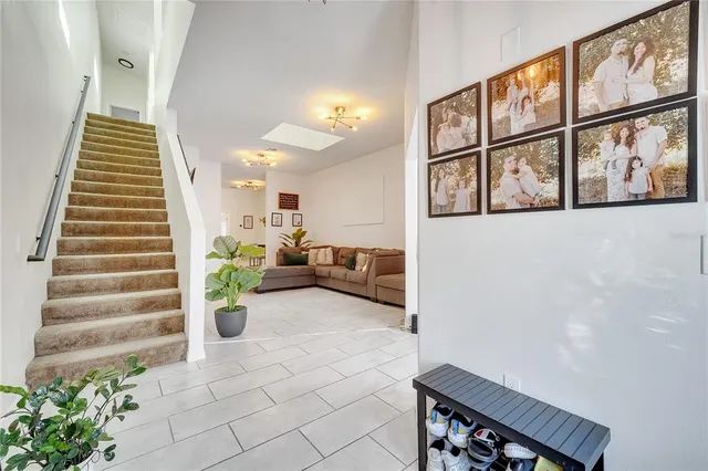 a workspace with furniture and wooden floor