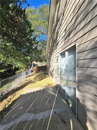 a view of yard from deck