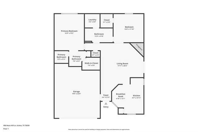 $294,500 | 408 Moss Hill Lane, Euless, TX 76039