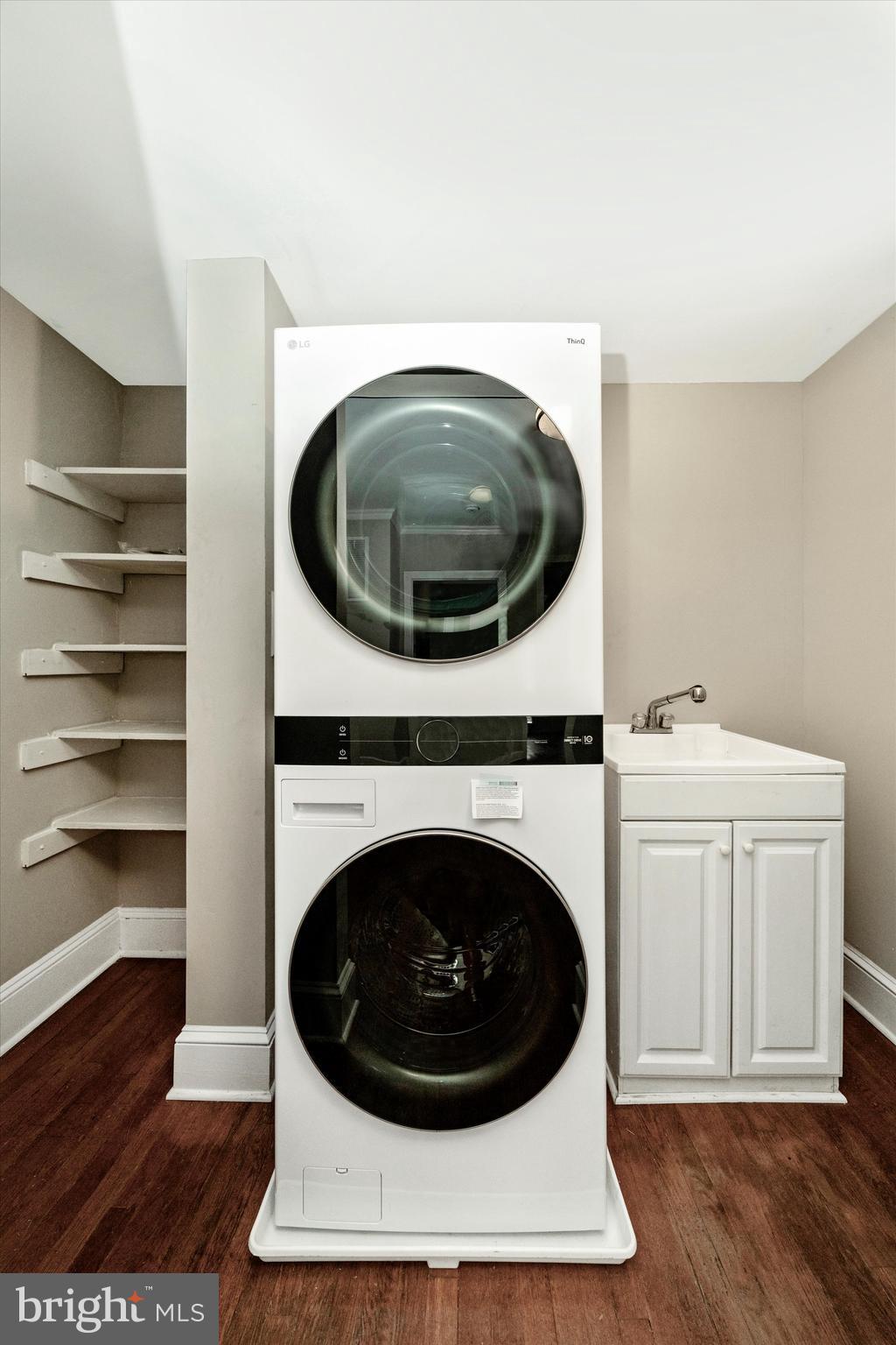 129 West 4th Street Frederick, MD 21701 - Photo 50 of 70 a view of a hallway with washer and dryer
