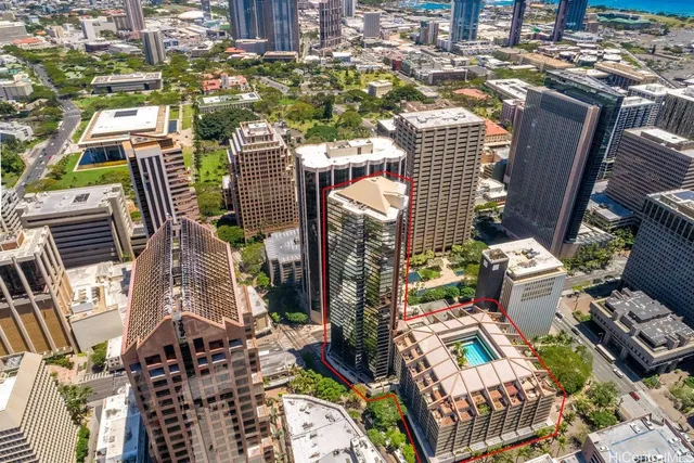 front view of a building with a street