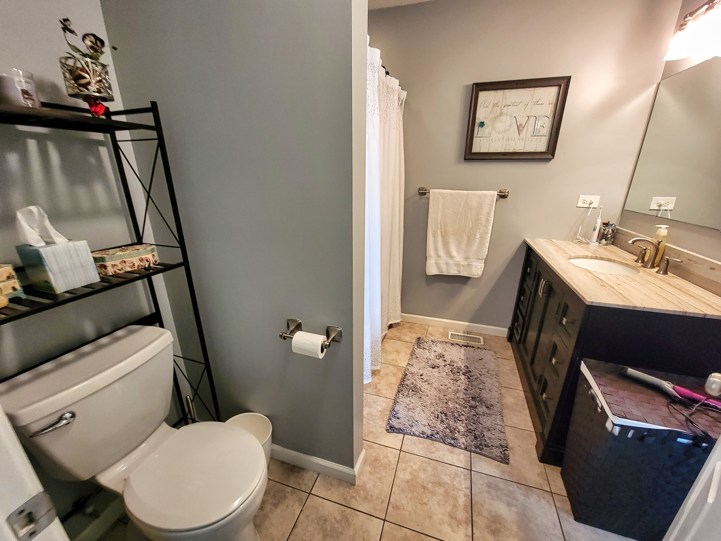 292 South Will Road Diamond, IL 60416 - Photo 15 of 19 a bathroom with a toilet sink and mirror
