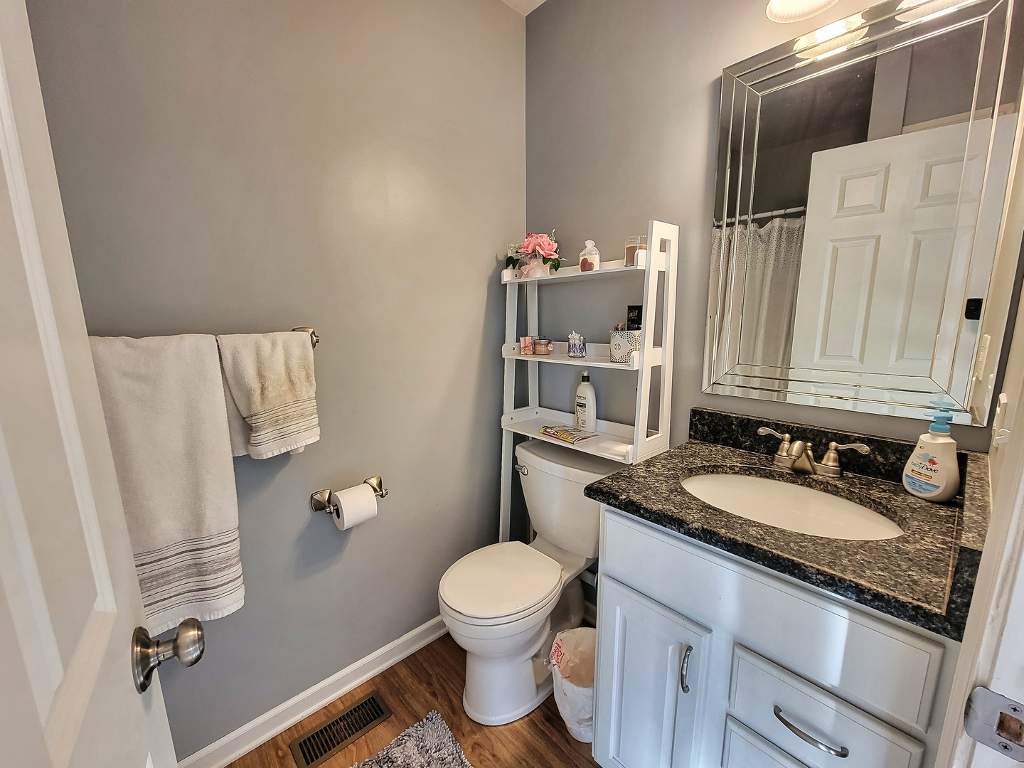 292 South Will Road Diamond, IL 60416 - Photo 9 of 19 a bathroom with a granite countertop sink mirror vanity and toilet