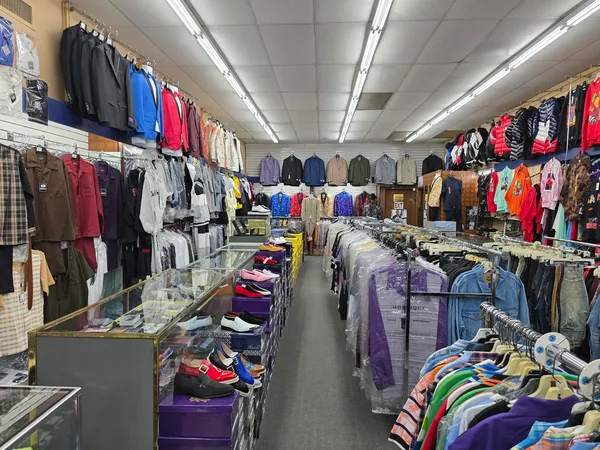 a view of a storage room with