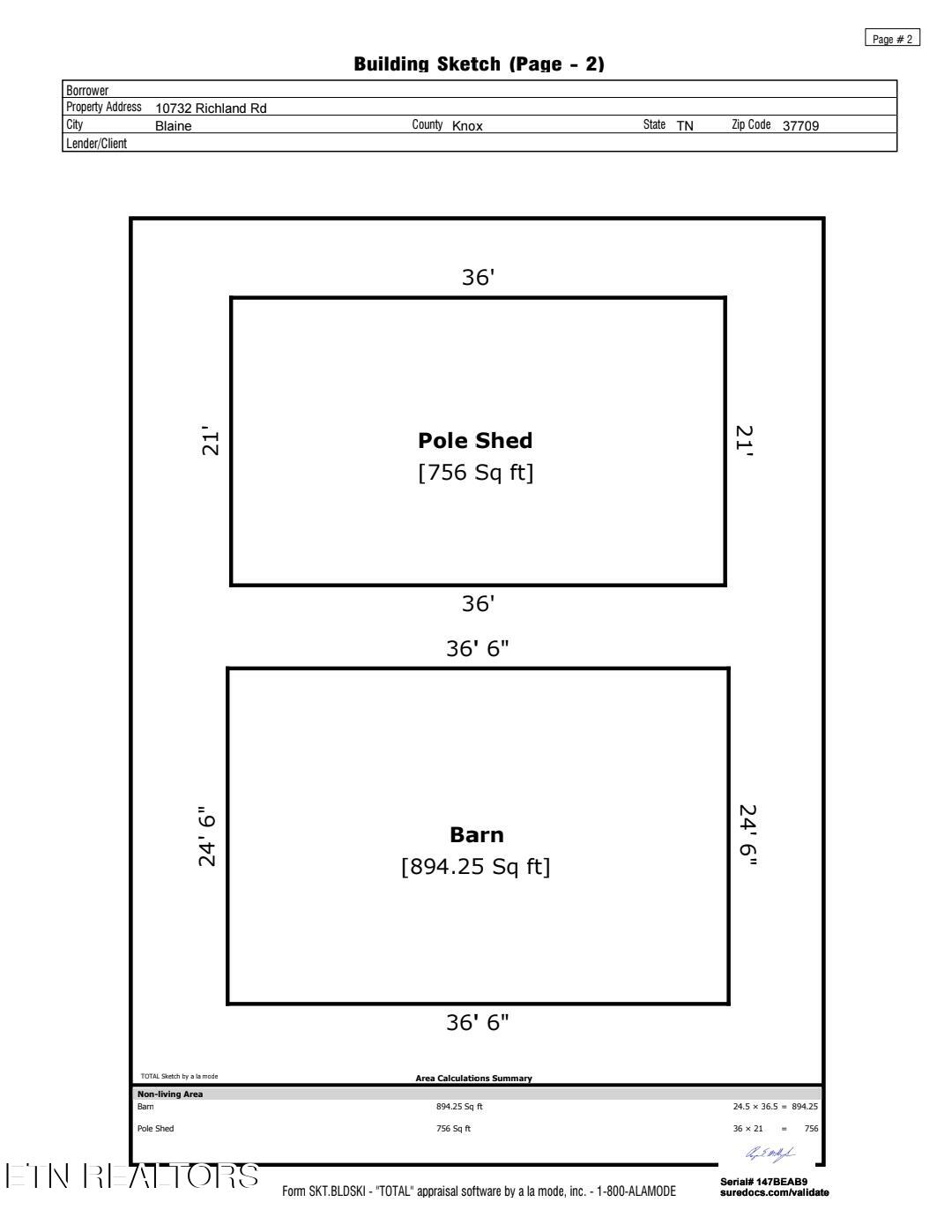 10732 Richland Road Mascot, TN 37806 - Photo 58 of 59 Pole Barn Sketch