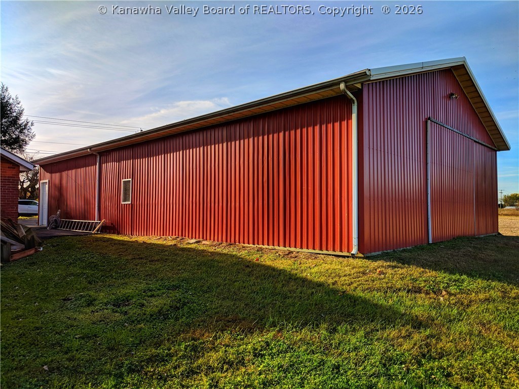Side and Rear View of Barn/Garage, Sliding Barn Door