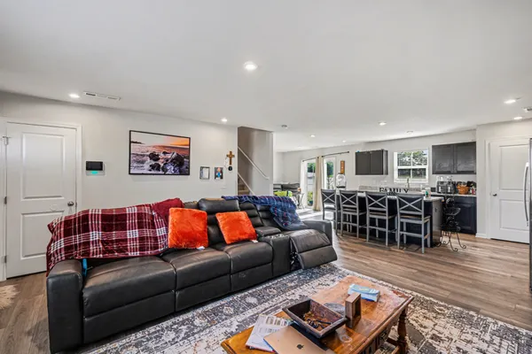 a living room with furniture