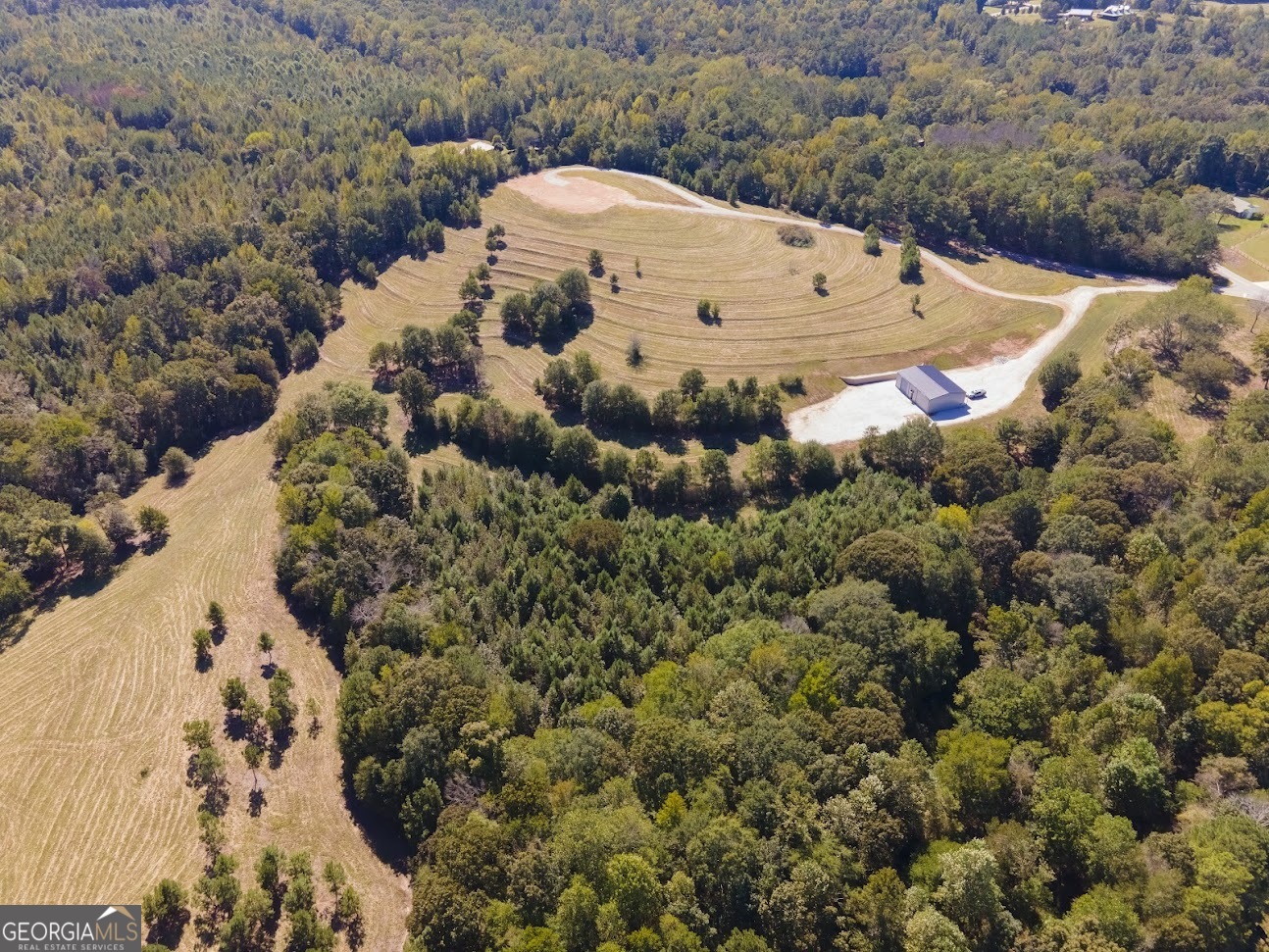 0 Blackjack Mountain Road, Unit TRACT 225 ACRES) Bowdon, GA 30108 - Photo 9 of 40 a view of a white house with a yard and large trees
