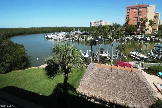 a view of a lake with a house