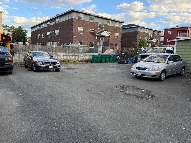 a car parked in front of a building