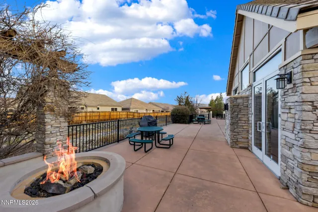 a view of a terrace with furniture