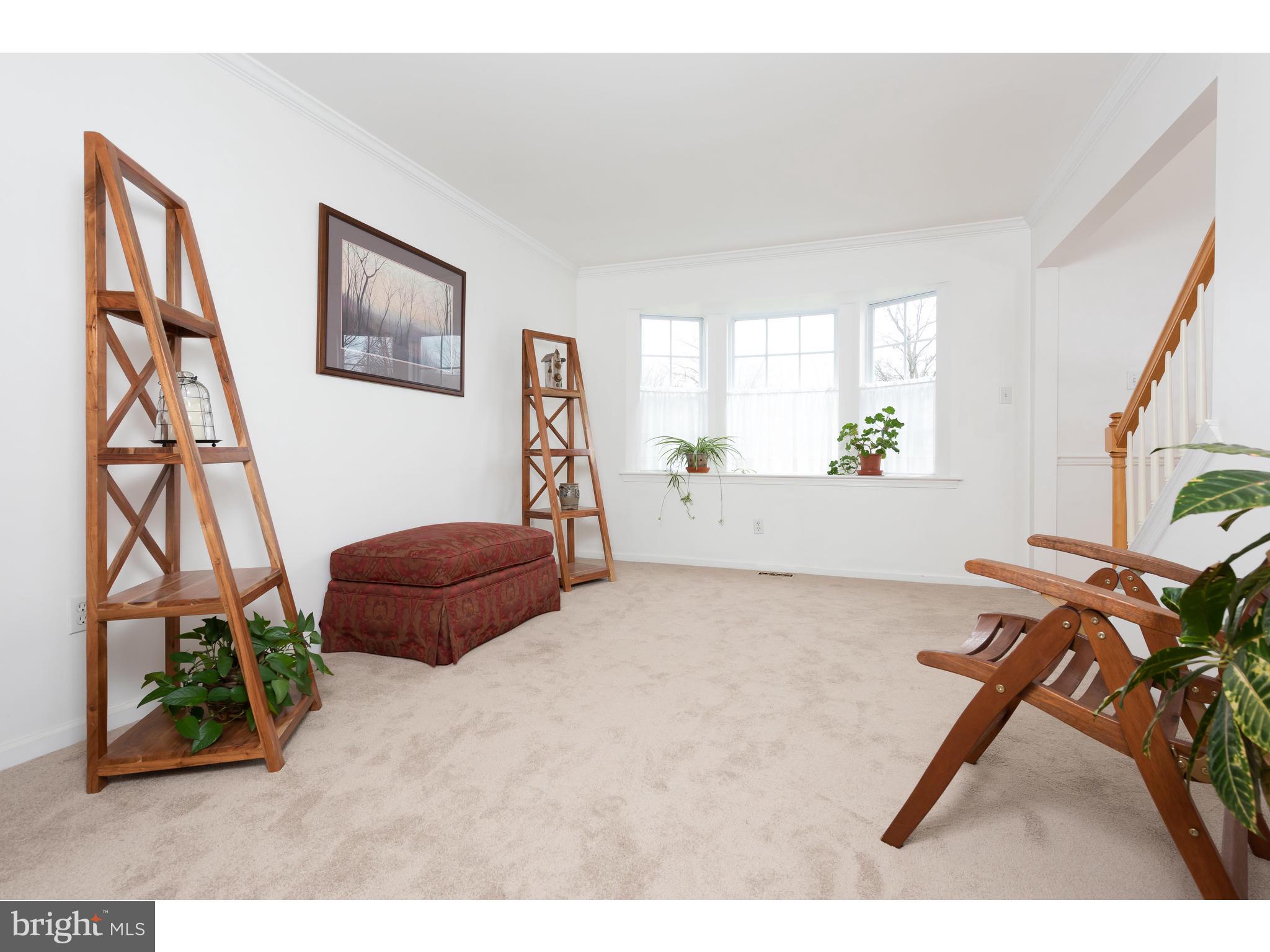 Living room with new carpet